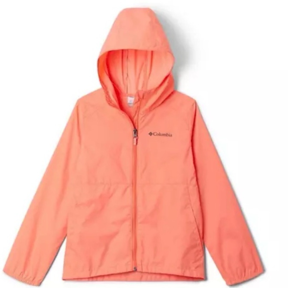Columbia Coral Peach Hooded Windbreaker Raincoat Jacket